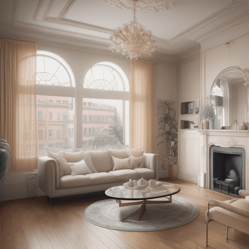 AI generated: High resolution photography Beauty Boutique Salon interior design, dreamy luxury living room, wooden...