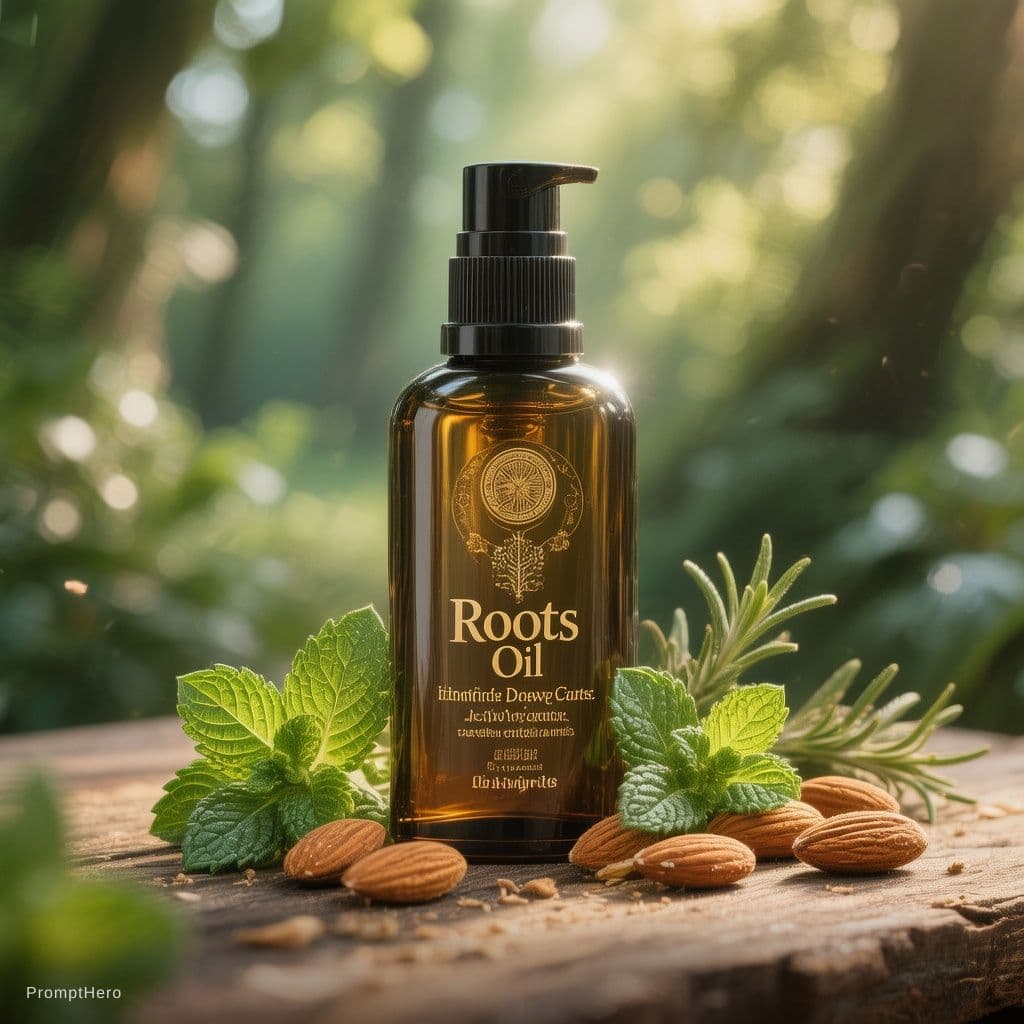 AI generated: A high-end cinematic product commercial for the hair oil bottle from image_d616c0.jpg. The video sta...