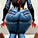 AI generated: Rule 34 | 1girl, absurdres, ass, ass focus, bambooale, brown eyes, chalkboard, denim, glasses, highr...