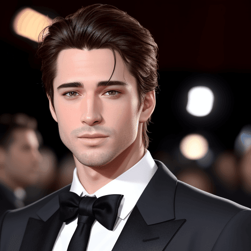 AI generated: Clear Male faces of hollywood's red carpet with camera flashes