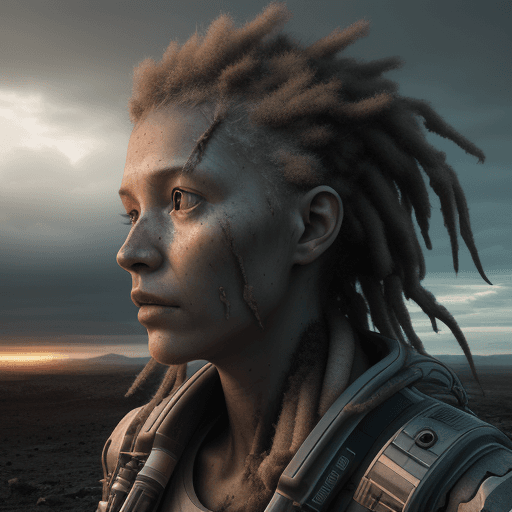 AI generated: A realistic photo of survival, human, Future, Outlook, dread , after apocalypse, photorealistic, The...