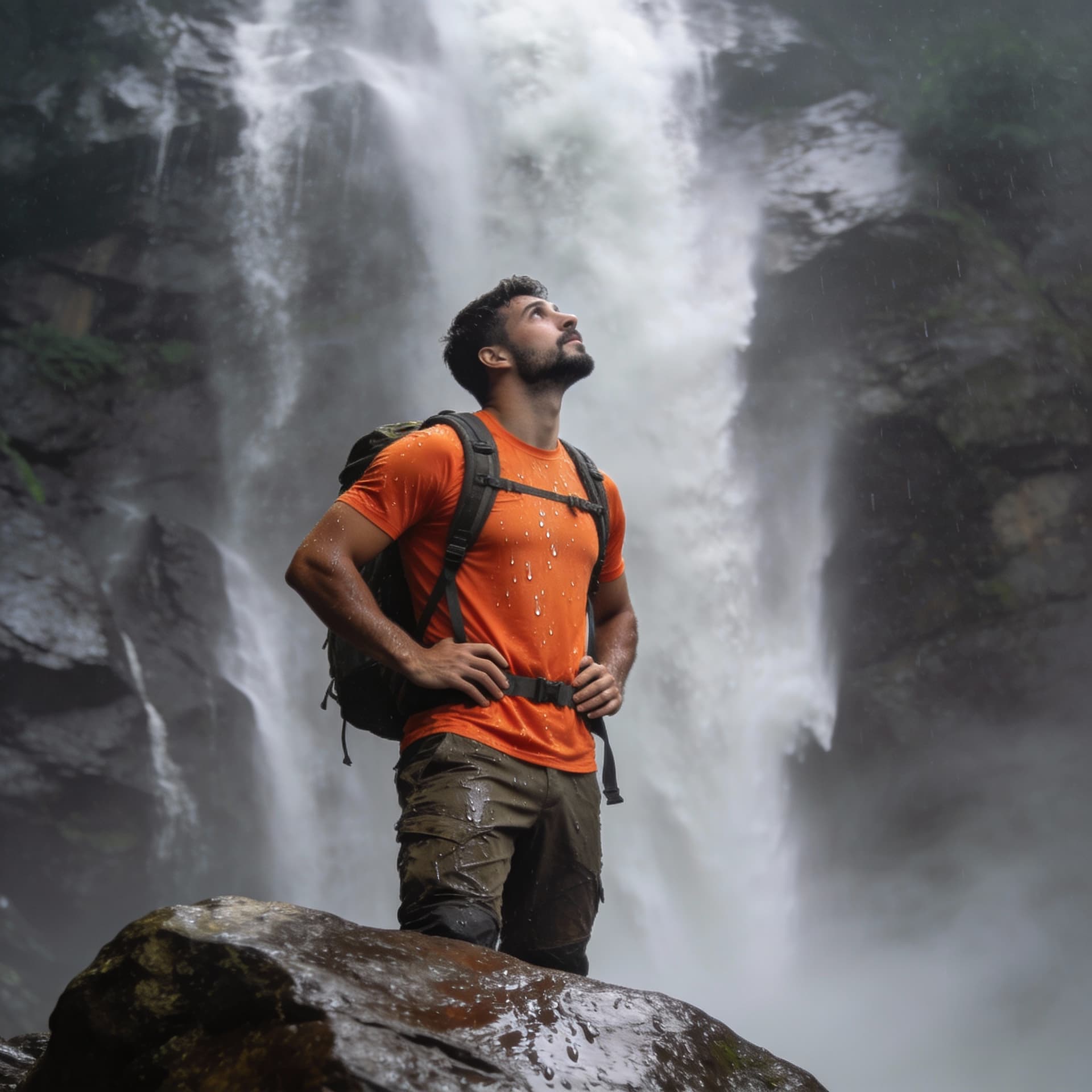 AI generated: A realistic, high-quality travel photo of a man [matching the provided face reference] with a short ...