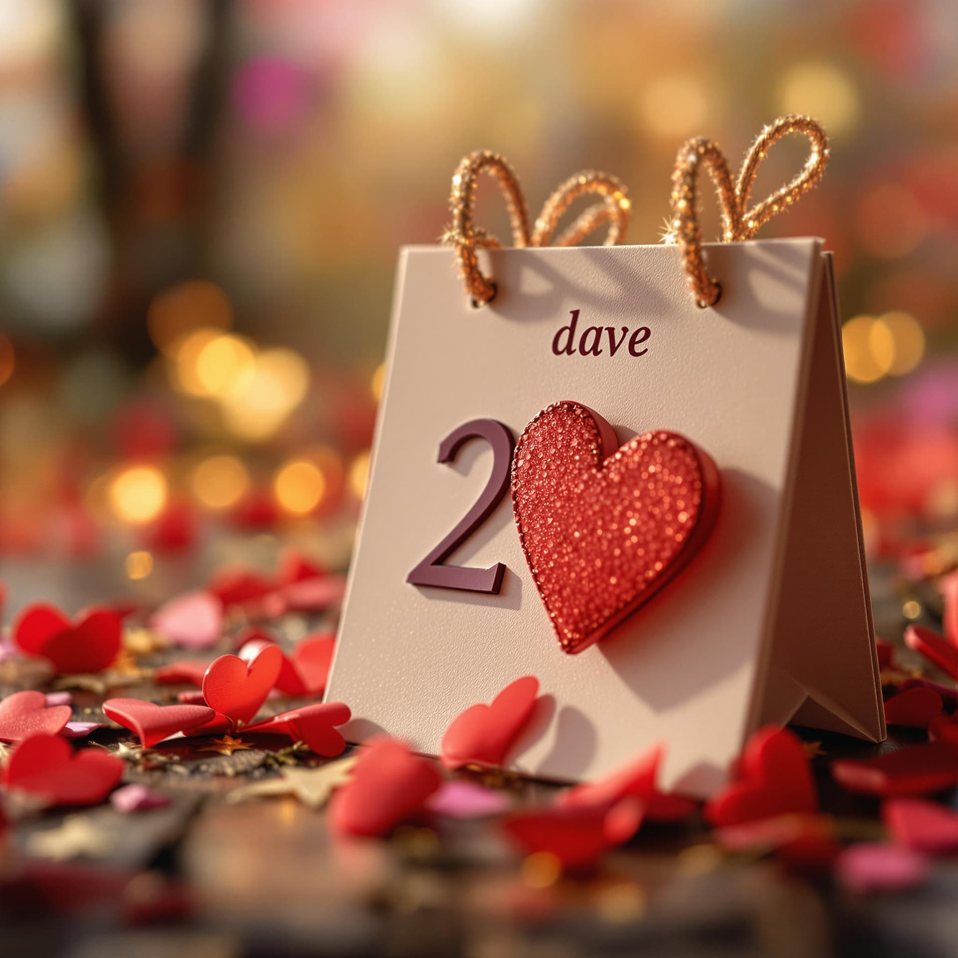 AI generated:  calendar with hearts or a scenic date location dslr, ultra quality, sharp focus, tack sharp, dof, f...