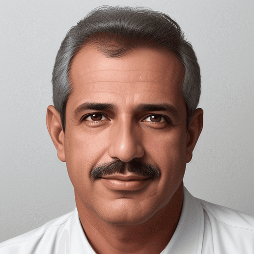 AI generated: Fernando Martins, homem branco, 52 anos, brasileiro, olhos castanhos claro, sem barba, cabelos escur...
