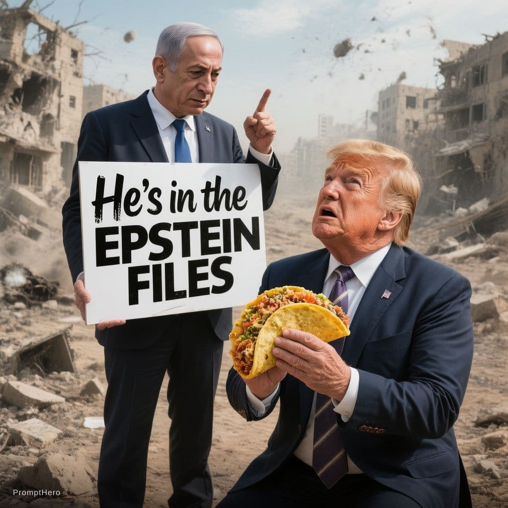 AI generated: U.S. President, Donald J. "TACO" Trump kneeling, looking upwards and begging and praying holding a T...