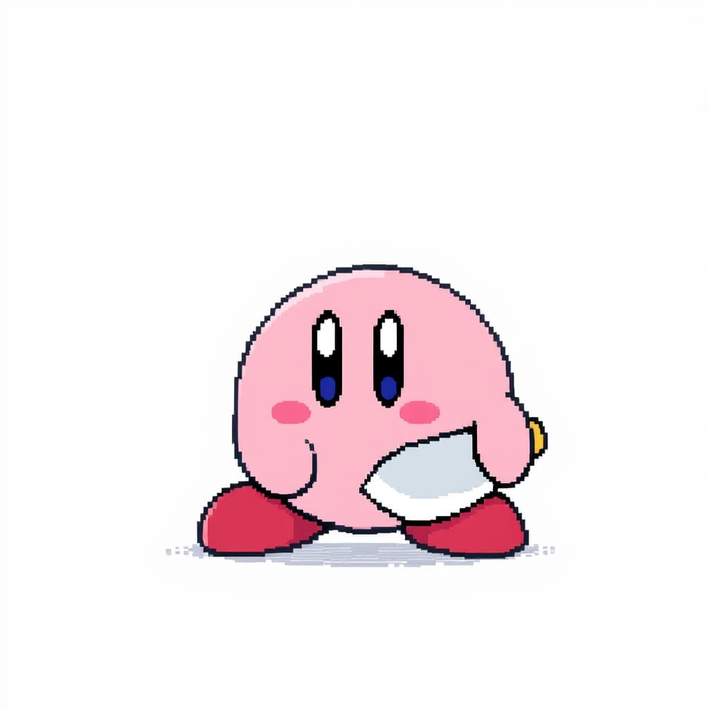 AI generated: Kirby with a knife 

