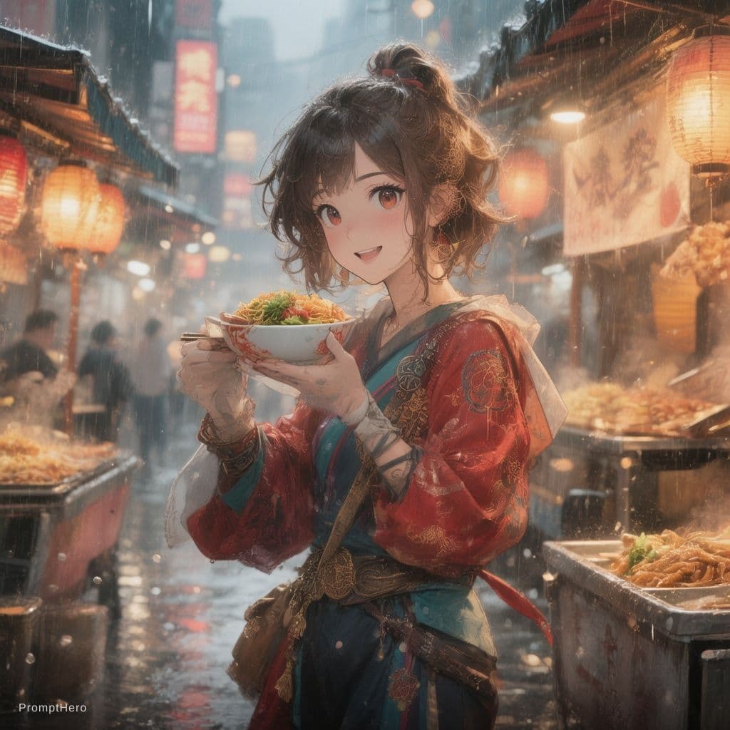 AI generated: street food anime style