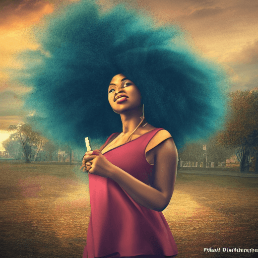 AI generated: a   landscape urban fantasy picture which captures self-discovery and personal growth of an african ...