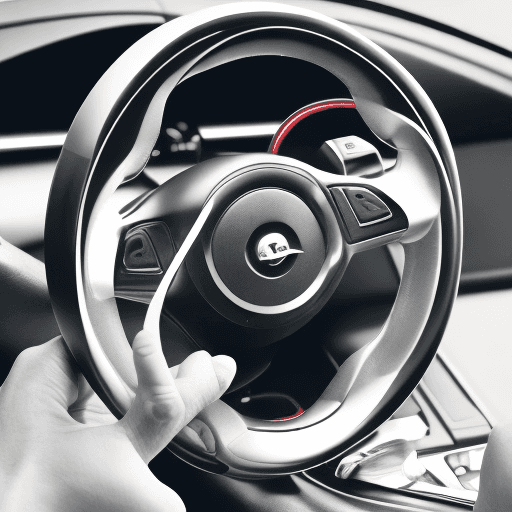 AI generated: Generate an side view of the Driver holding the Streering wheel, Here i want two varient... first on...