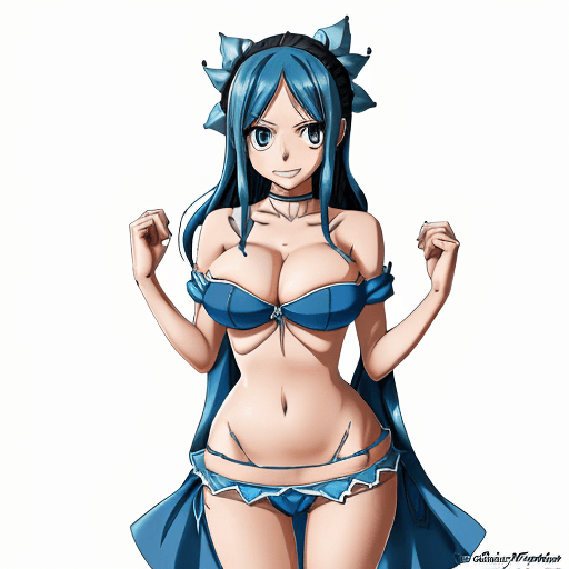 AI generated:  juvia from fairy tail drawn in shadbase style sfw