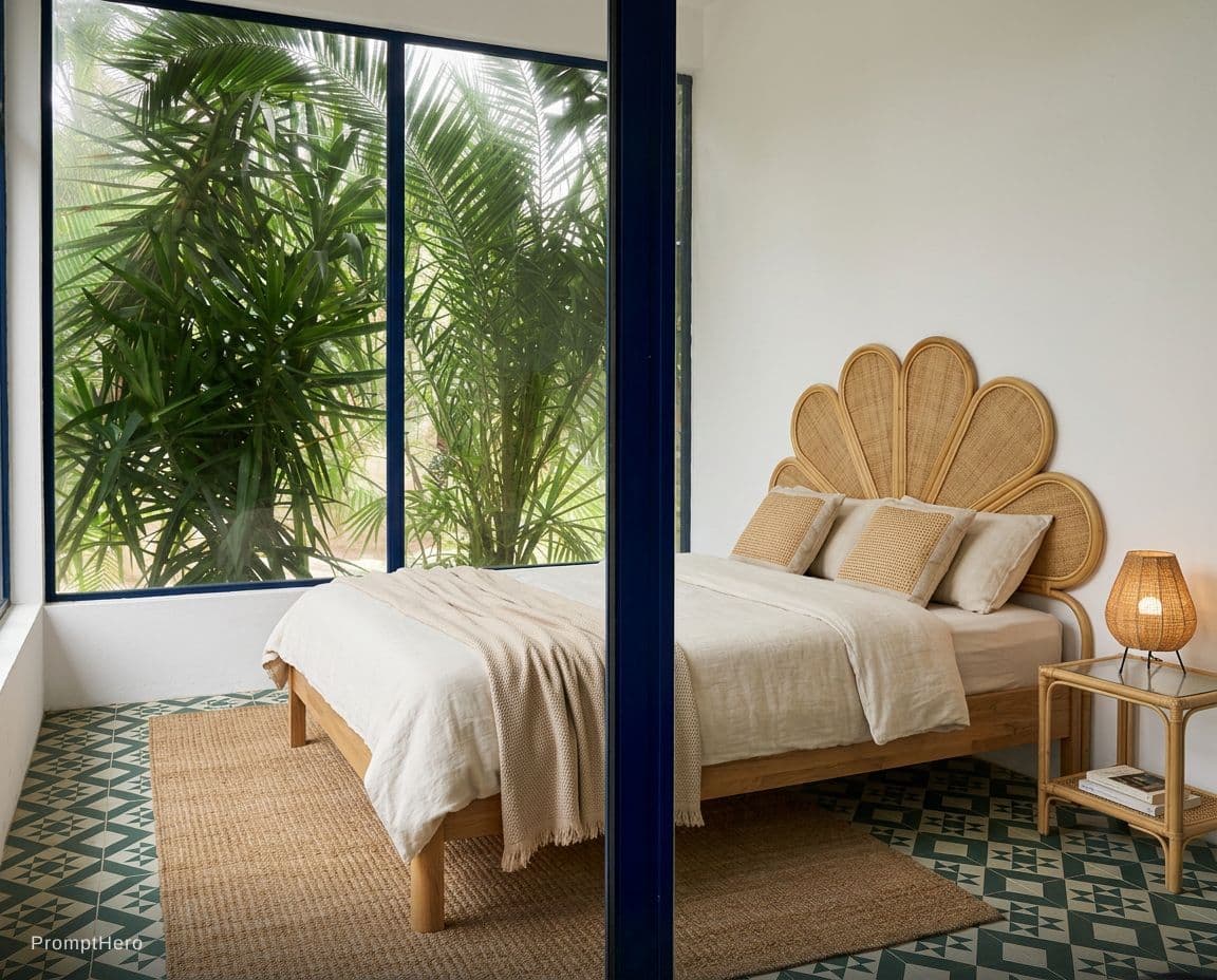 AI generated: add this bed to the room with the headboard on the white wall on the right

Room dimensions: 2m x 3m...