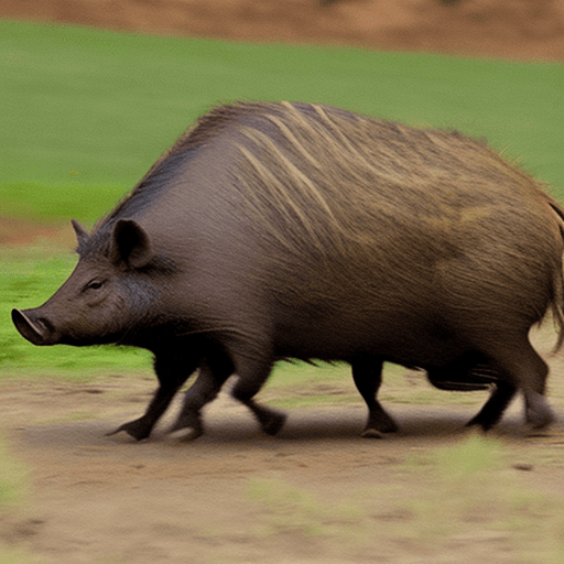 AI generated: wild boar running on a cake