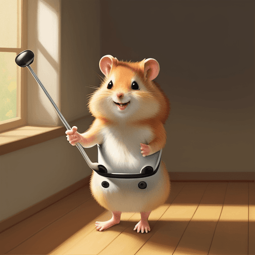 AI generated: ginger hamster using crutches. it is smiling and waving.
warm lighting, happy mood. warm tone, digit...