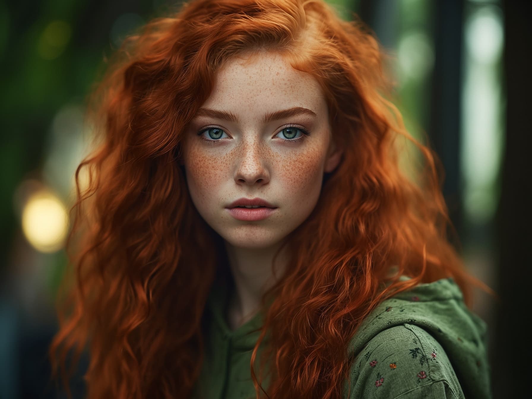 AI generated: a close up of a woman with red hair, a character portrait by Eszter Mattioni, featured on cg society...