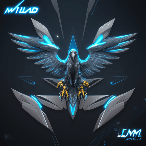 AI generated: Design a dynamic and futuristic logo featuring a Cyber Falcon as the central motif for MLDev World. ...