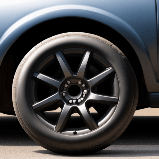 AI generated:  a car with donuts tyres
