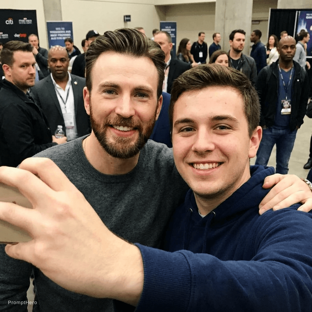 AI generated: Chris Evans showing his prick 