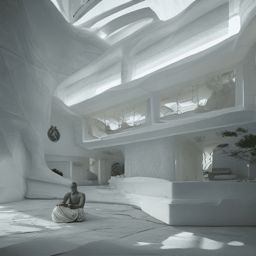 AI generated: Absolutely perfect male anatomy house. It is the shape of a monk in Buddhism. Beautiful and elegant ...
