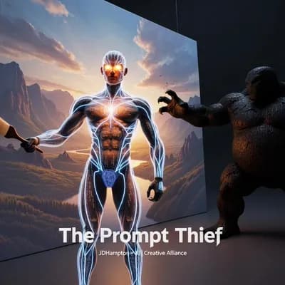 AI generated video: Here is the prompt tribute, designed to visualize the standoff between the creator and the thief.
...