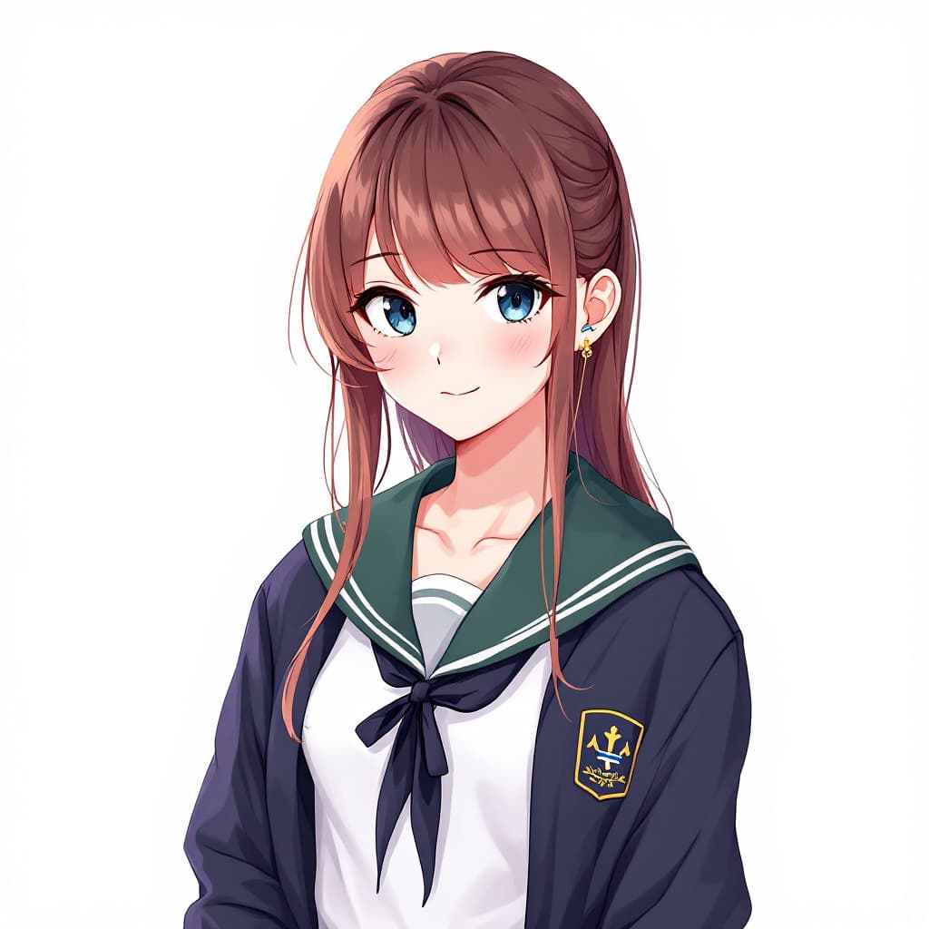 AI generated: A cute Norwegian Teen wearing a school uniform.