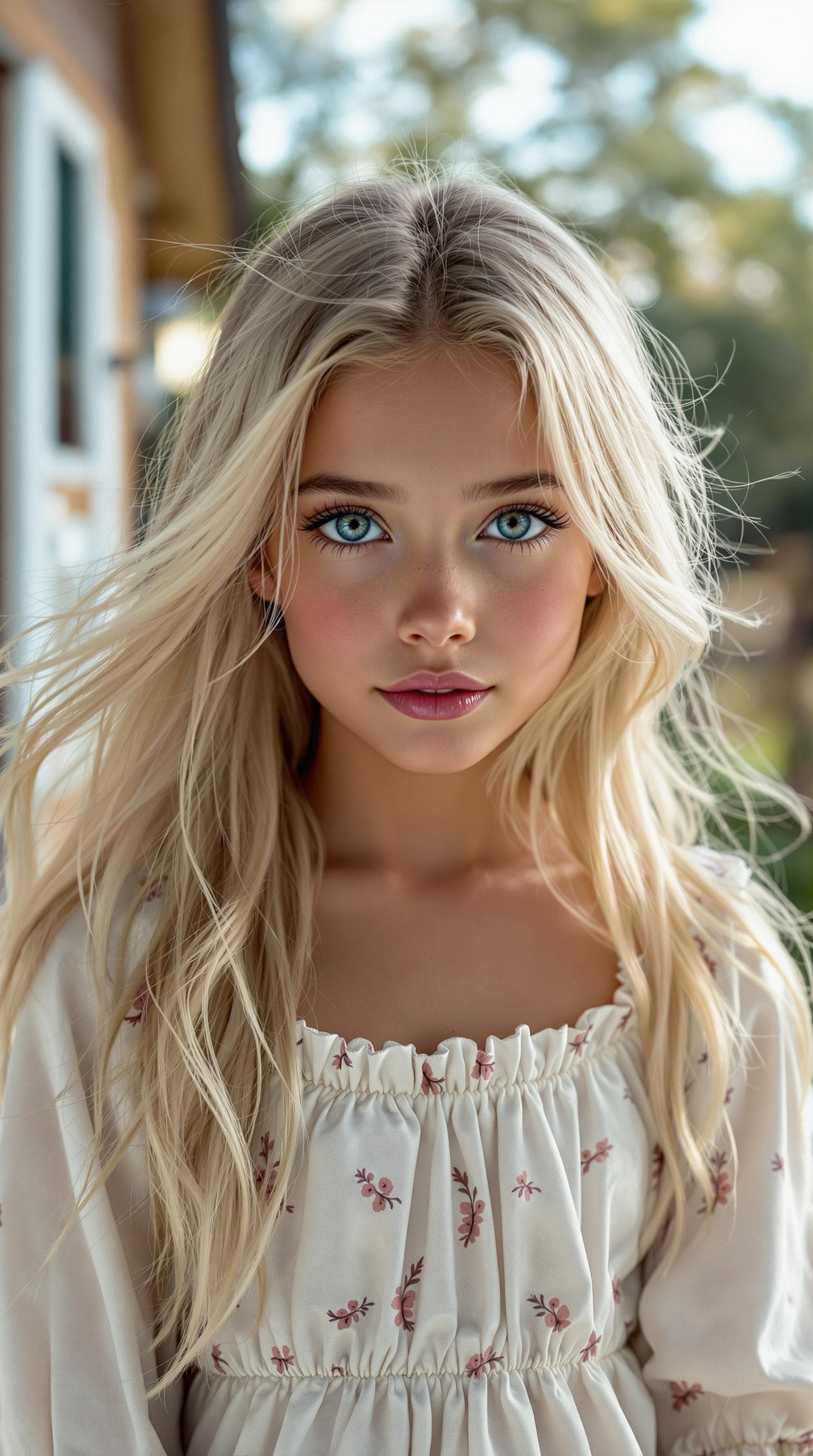 AI generated: a professional photo of a exceptionally of the most beautiful American girl in the world, showing he...