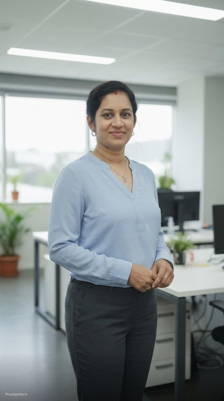 AI generated: Aunty in her blouse only 