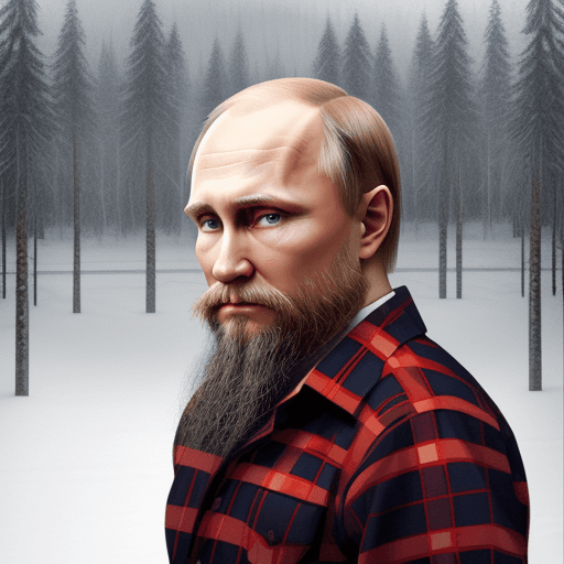 AI generated: putin as lumberjack