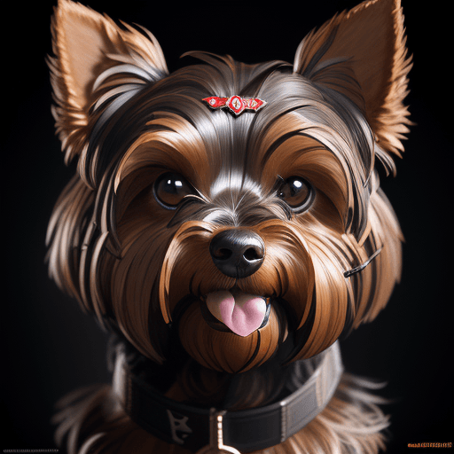 AI generated: Yorkie dog face portrait happy face, vector, illustration
, haze, ultra-detailed, film photography, ...