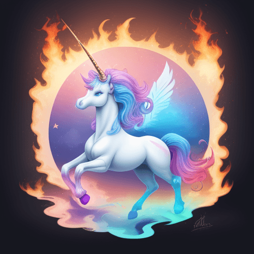 AI generated: Unicorns burning