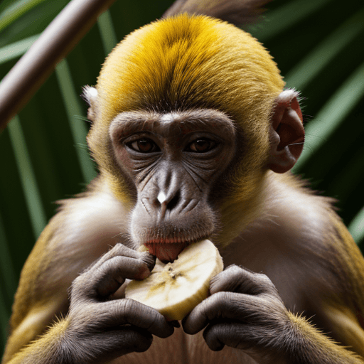 AI generated: A monkey eating banana