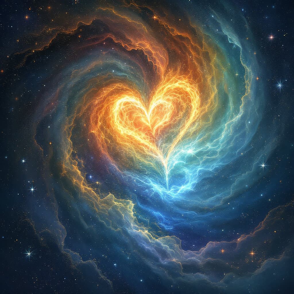 AI generated: Crearion of 
The univers that love is written in the middel of that

