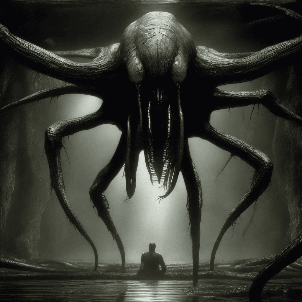AI generated: photorealistic [the thing:alien:0.5] multi-limbed, sharp jawed alien  creature from your nightmares,...