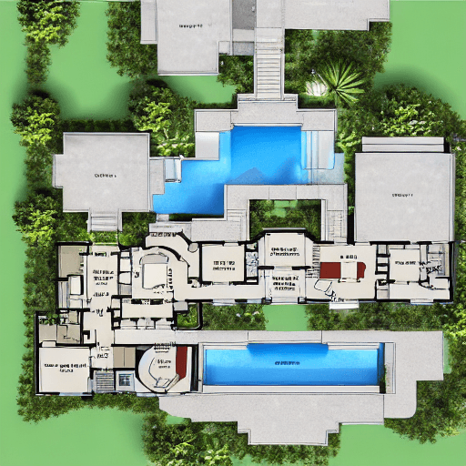 AI generated: modern mansion site plan