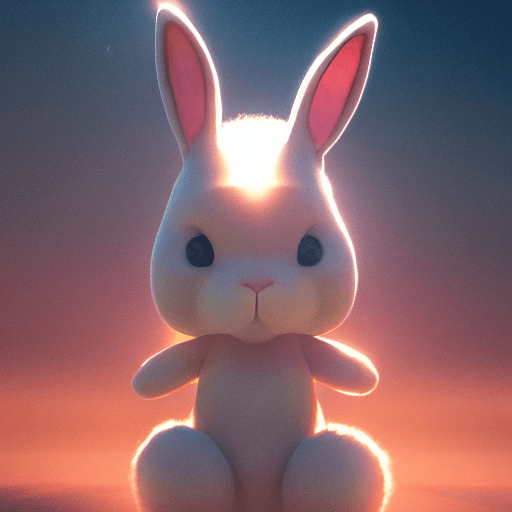 AI generated: photo of a ultra bunny hugging another bunny, dramatic light, pale sunrise, cinematic lighting, batt...