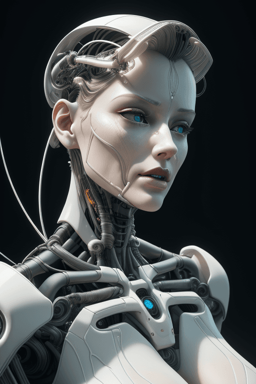 AI generated: complex 3d render ultra detailed of a beautiful porcelain profile woman android face, cyborg, roboti...