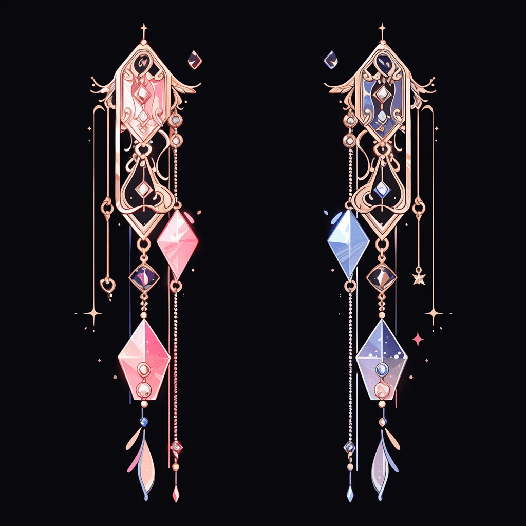 AI generated: Elegant Jewelry illustration design premium, art by Art Fitzpatrick, Delicate color and line, Diagra...