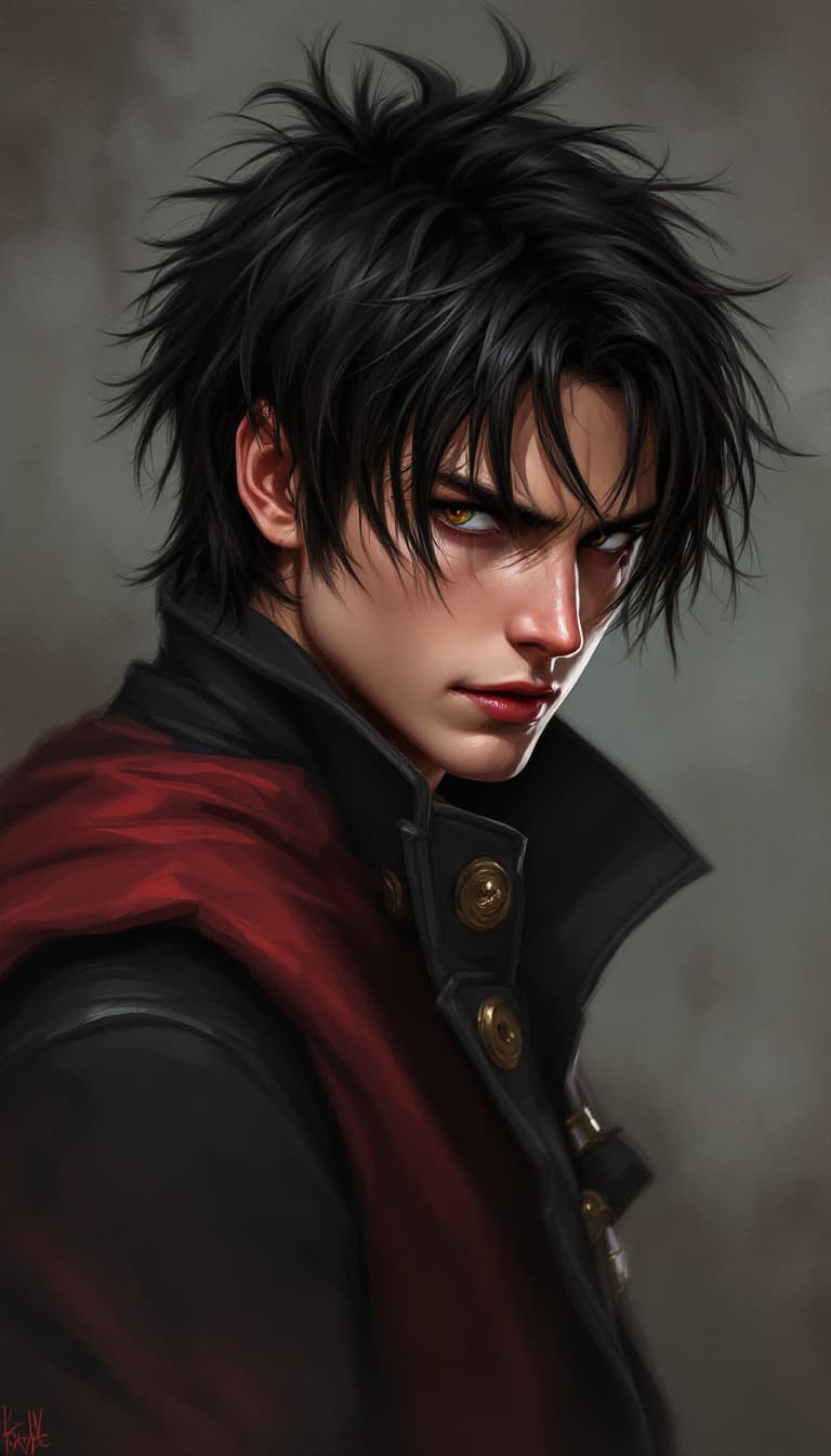 AI generated: digital painting of Eren Yeager, Manga art, stylized