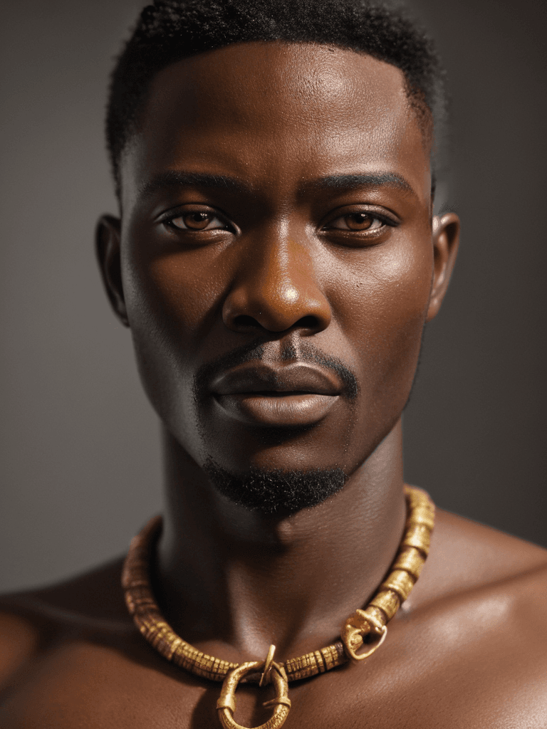 AI generated:  Instagram model close-up portrait of an African man.  intricate oil painting  hyper-realism, high d...