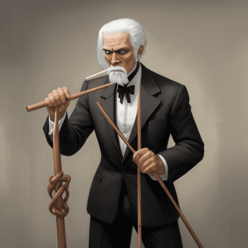 AI generated: cane, man
