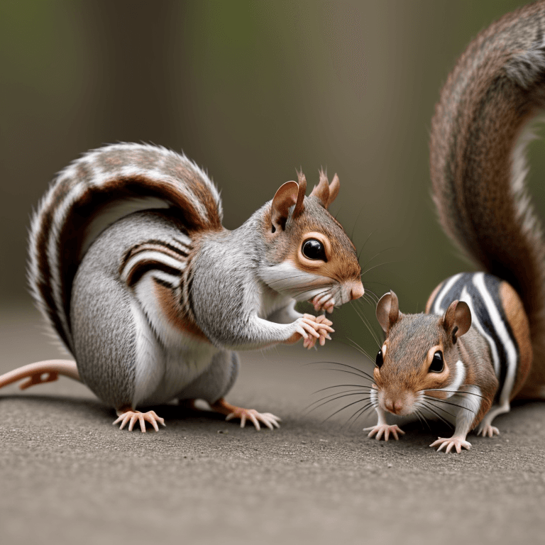 AI generated: close-up photo of a (squirrel, mouse: 0.5)