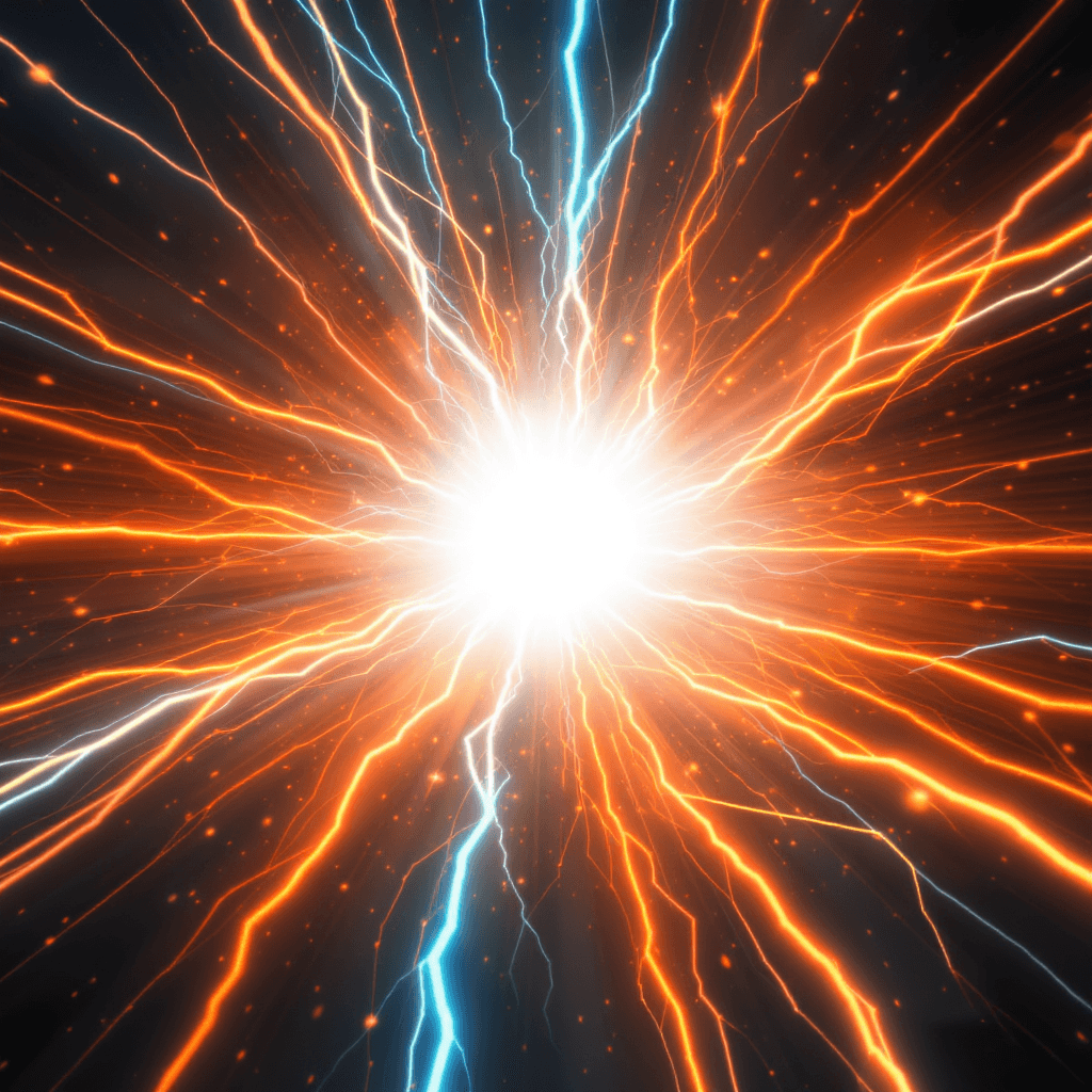 AI generated: Centered image. 400 pixels. kinetic energy in motion
