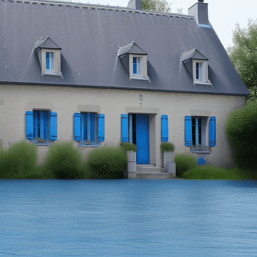 AI generated: image dan une maison avec des yeux bleu 