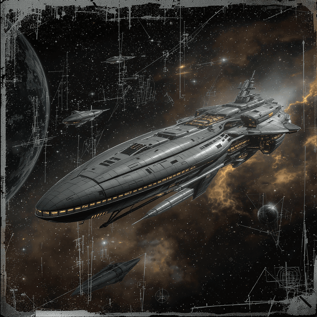 AI generated: Draw me a science fiction artwork: a luxurious space cruiser for the wealthiest people floating in s...
