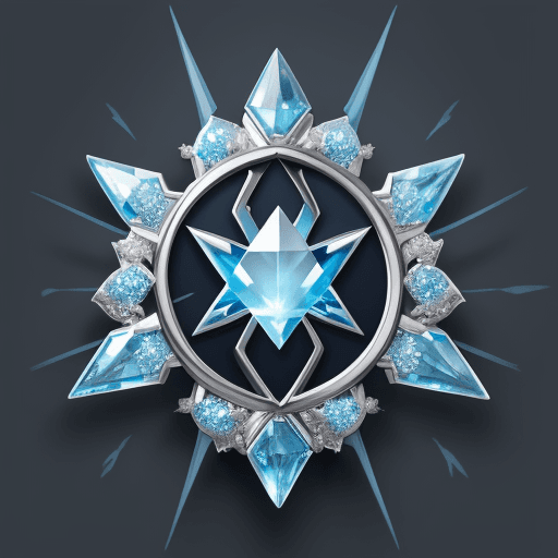 AI generated: shen long, crystal blue color, diamond crests, gray fire with blue