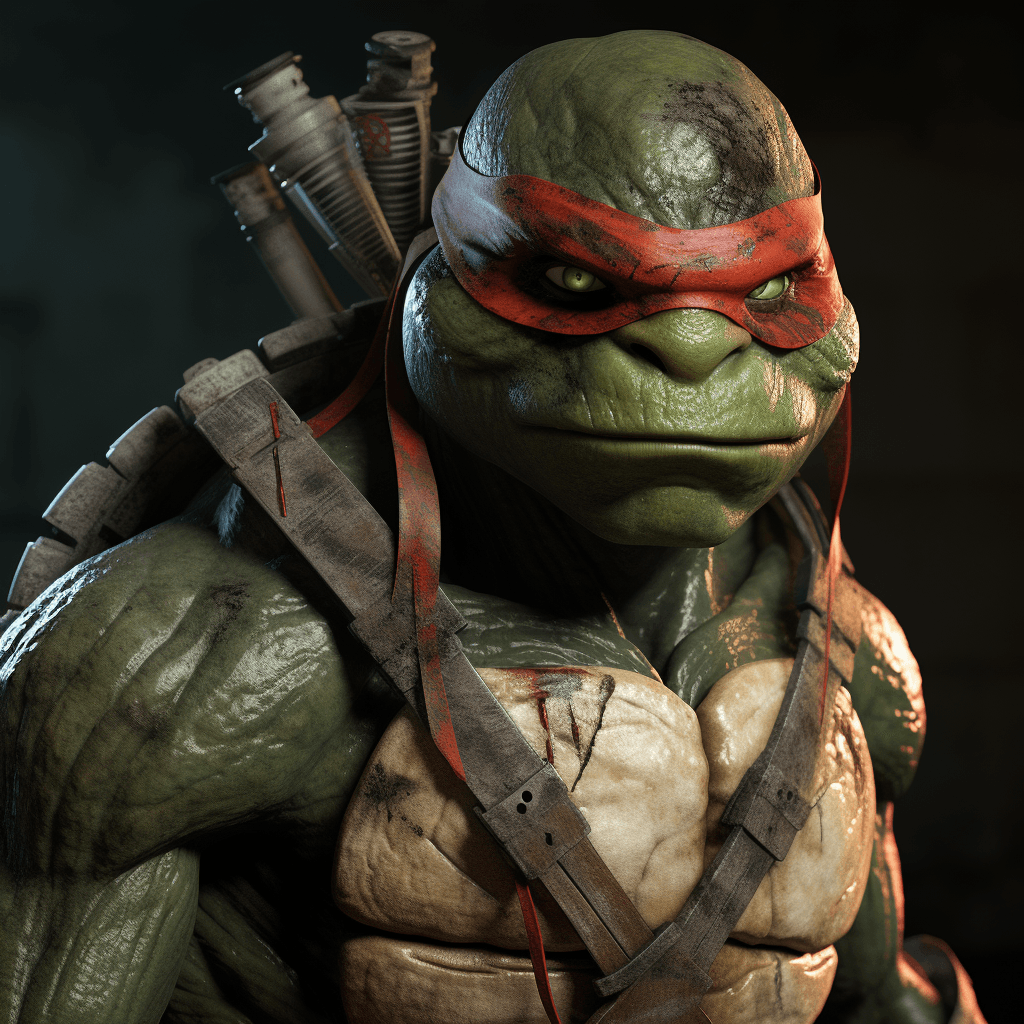 AI generated: Ninja turtle, Donatello, 8K 3D hyper-realistic hyper-detailed micro-details structure insane details...