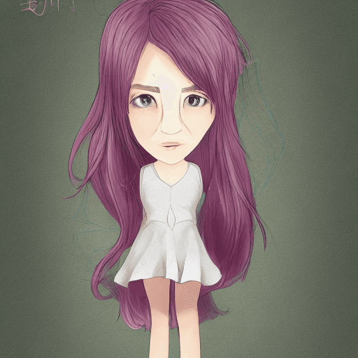 AI generated: 2D draw of a 23-year-old girl, is distinguished by her elegant, graceful stature and weighs 75 kg. S...