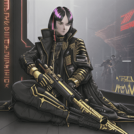 AI generated: military look and clothes, we can see them from feet to head, highly detailed and intricate, golden ...
