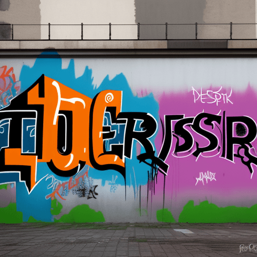 AI generated:  'teeps' in East Berlin graffiti style, with rough, bold letterforms and political, rebellious under...