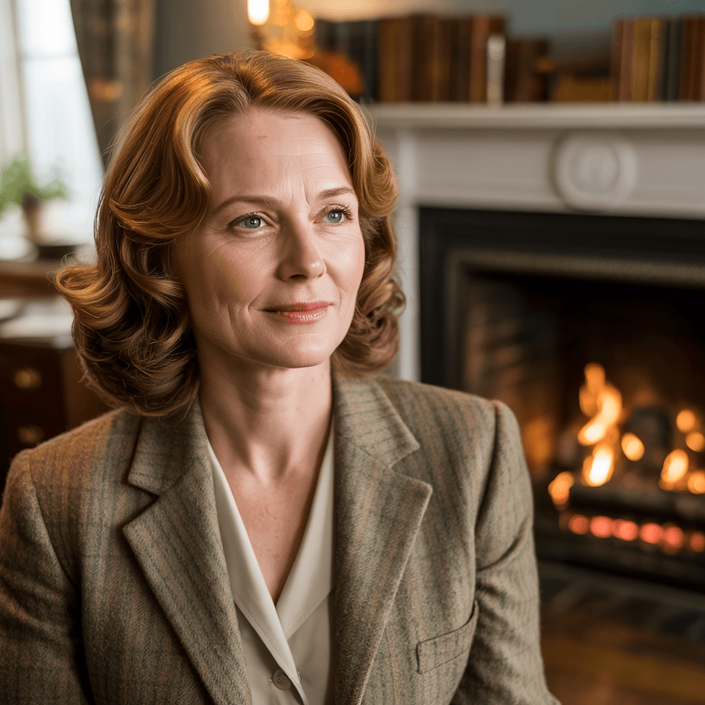 AI generated: a middle-aged english woman
