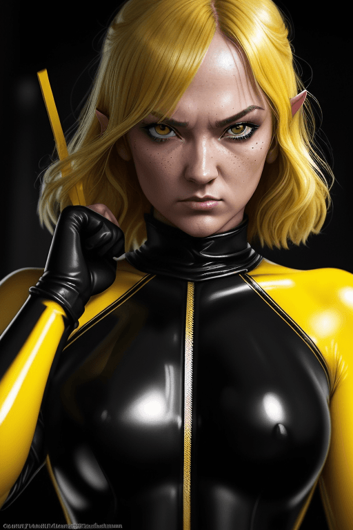 AI generated: Prompt: RAW photo, low key, cinematic composition, Middle earth, kill bill,  beautiful girl, rim lig...